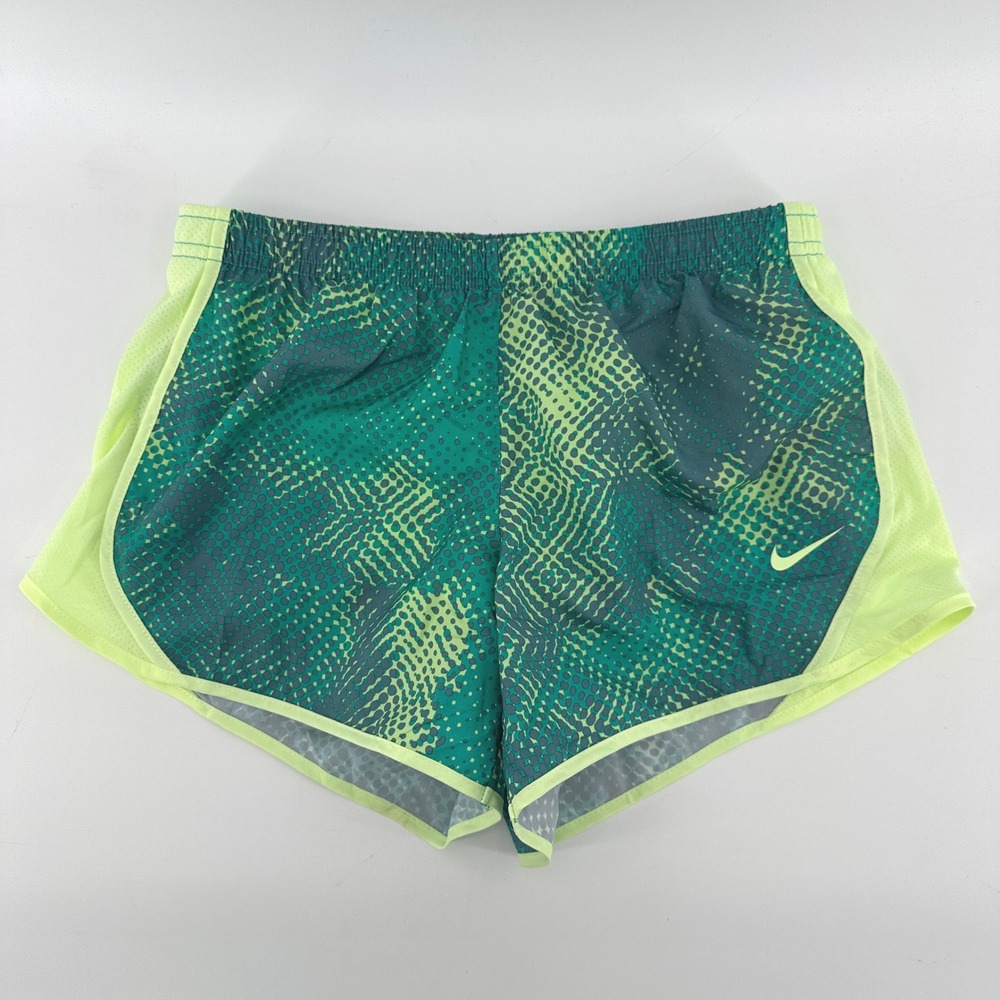Nike Kids Dri-FIT Green Lime Pixelated Running Shorts II7217-345 Size M NWT